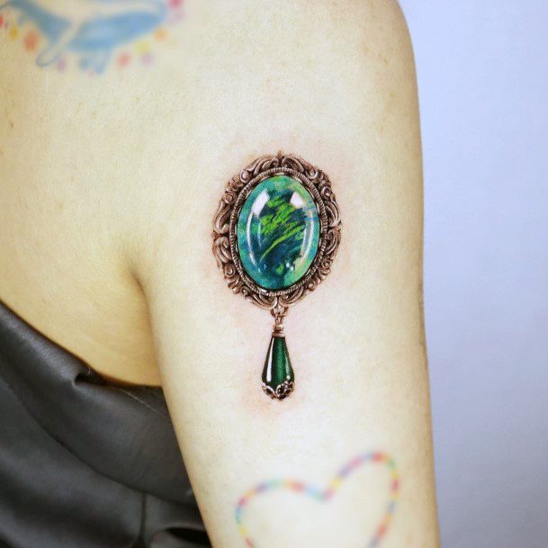 Simple Brooch Tattoo For Women