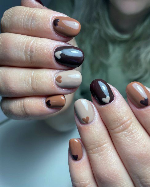 Simple Brown Dress Nail For Women