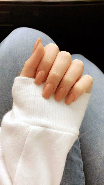 Simple Brown Natural Nail Ideas For Women