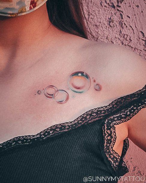 Simple Bubble Tattoo For Women