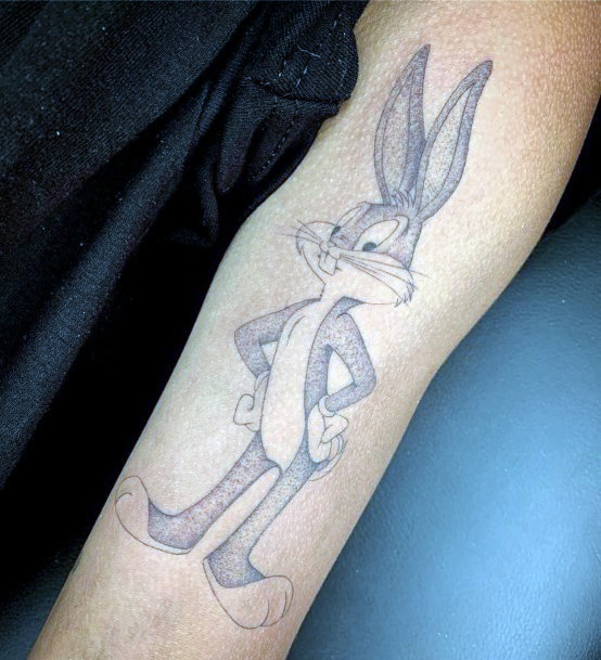 Simple Bugs Bunny Tattoo For Women