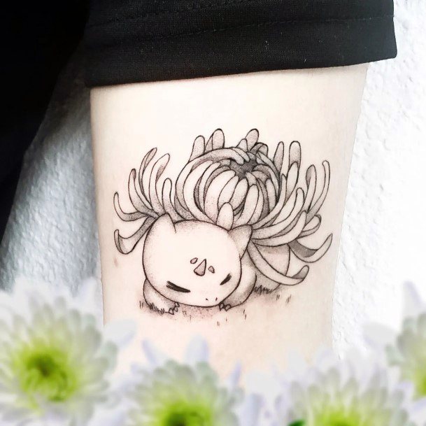 Simple Bulbasaur Tattoo For Women