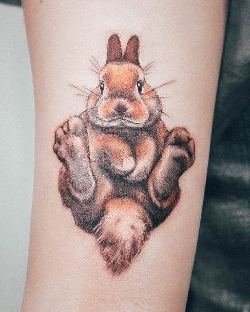 Simple Bunny Rabbit Tattoo For Women