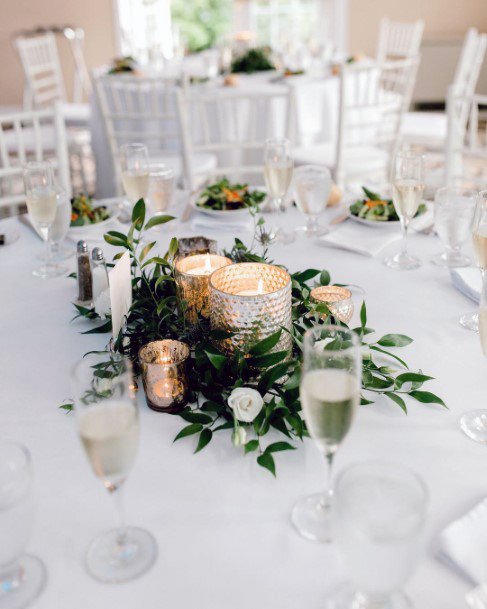 Simple Candlelit Table Wedding Decorations
