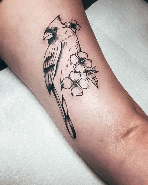 Simple Cardinal Tattoo For Women