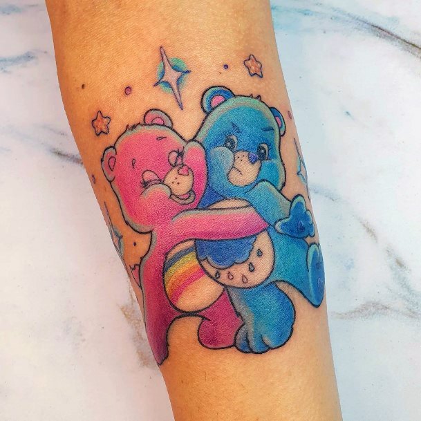 Simple Carebears Tattoo For Women