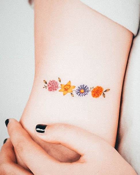 Simple Carnation Tattoo For Women