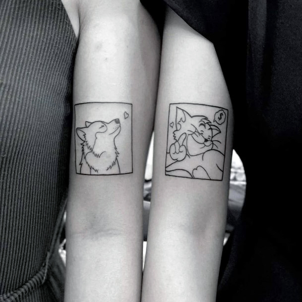 Simple Catdog Tattoo For Women