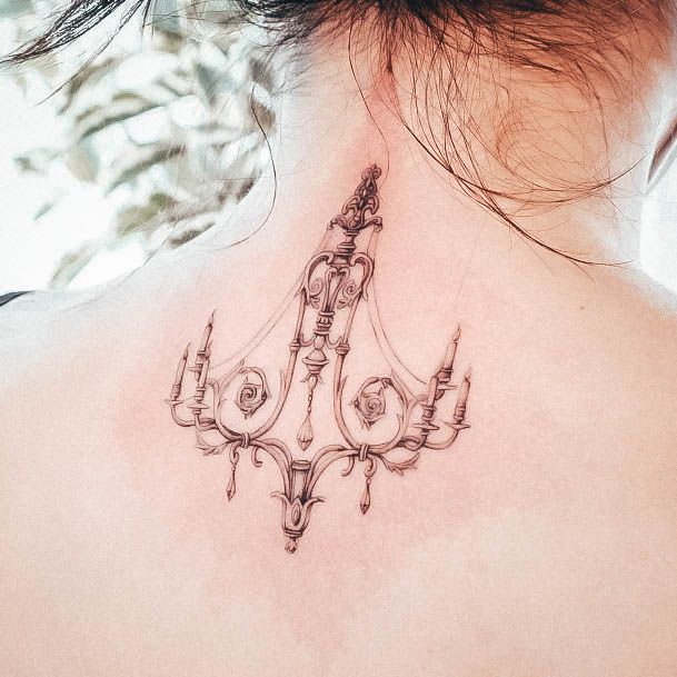 Simple Chandelier Tattoo For Women