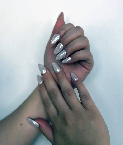 Simple Chrome Nail For Women