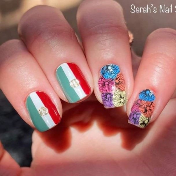 Simple Cinco De Mayo Nail For Women