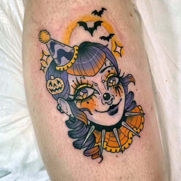 Simple Clown Tattoo For Women