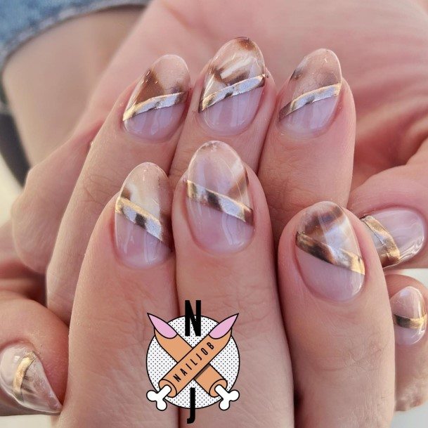 Simple Coffee Nail For Women