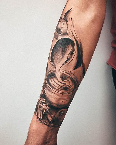 Simple Coffee Tattoo For Women