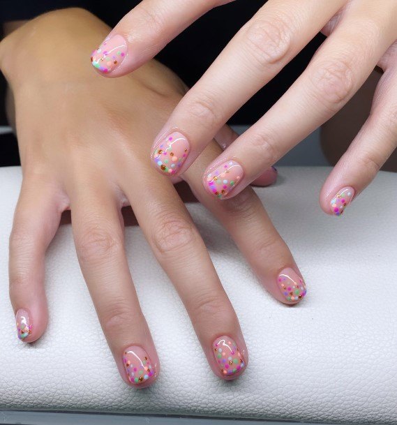 Simple Confetti Nail For Women