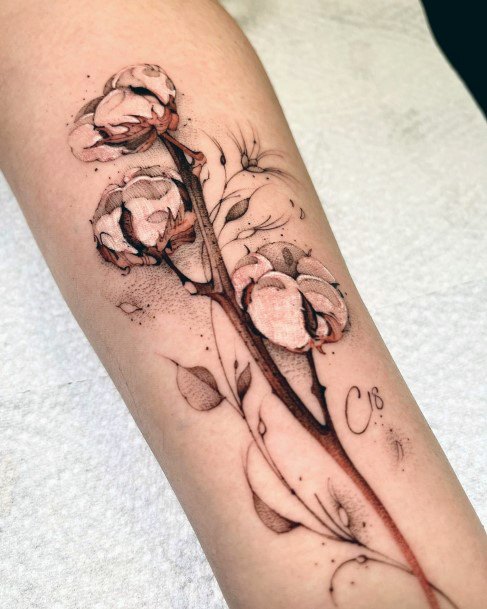 Simple Cotton Tattoo For Women