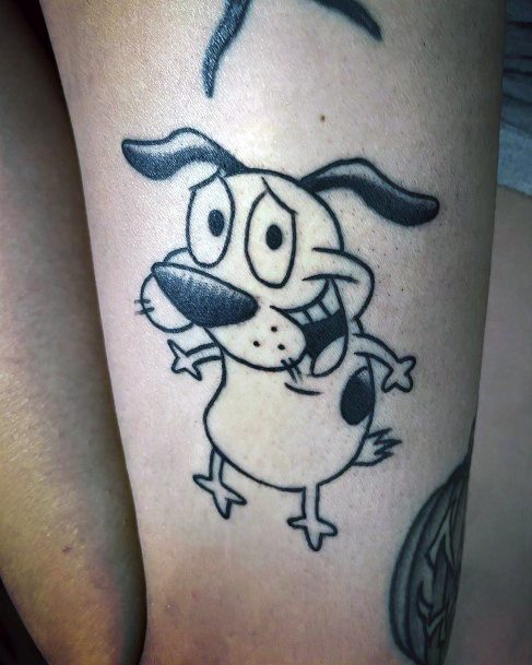 Simple Courage The Cowardly Dog Tattoo For Women