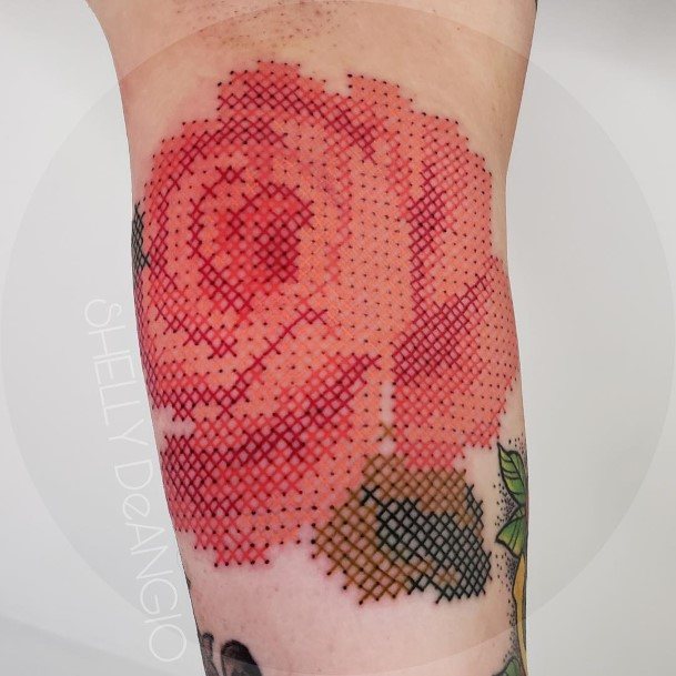 Simple Cross Stitch Tattoo For Women