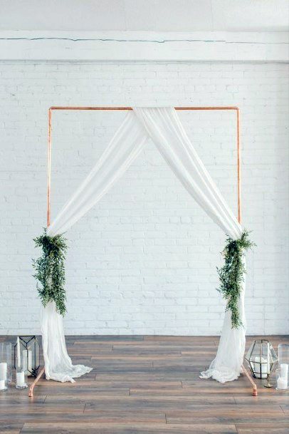 Simple Crossed Fabric Wedding Platform Decorations