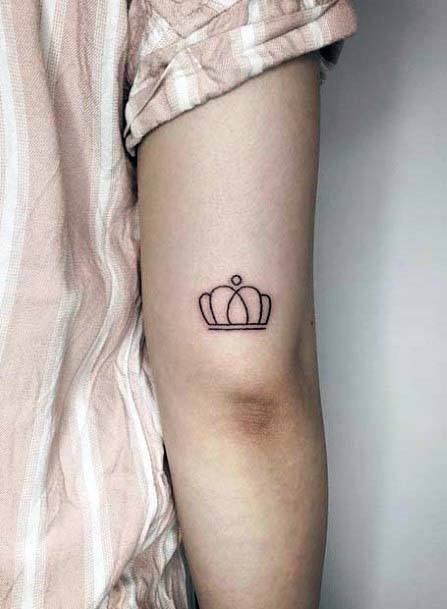 Simple Crown Tattoo Womens Arms