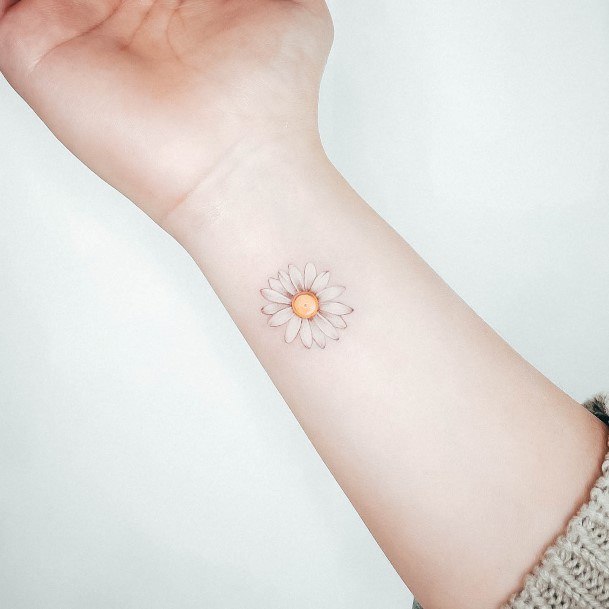 Simple Daisy Tattoo For Women