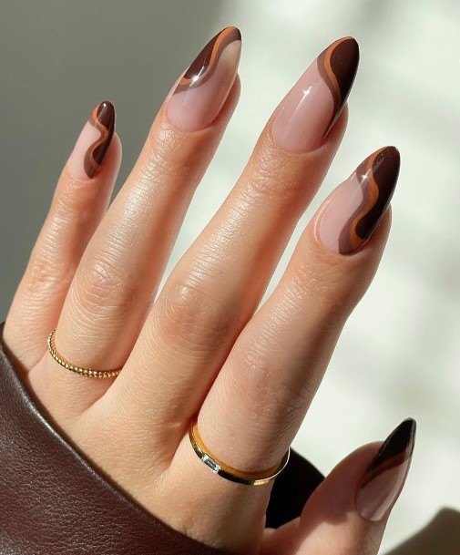 Simple Dark Brown Nail For Women