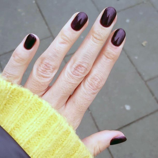 Simple Dark Purple Nails Women