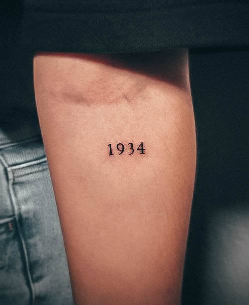Simple Date Tattoo For Women