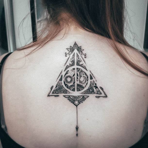 Simple Deathly Hallows Tattoo For Women