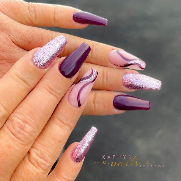 Simple Deep Purple Nail For Women