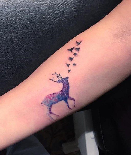 Simple Deer Tattoo For Women