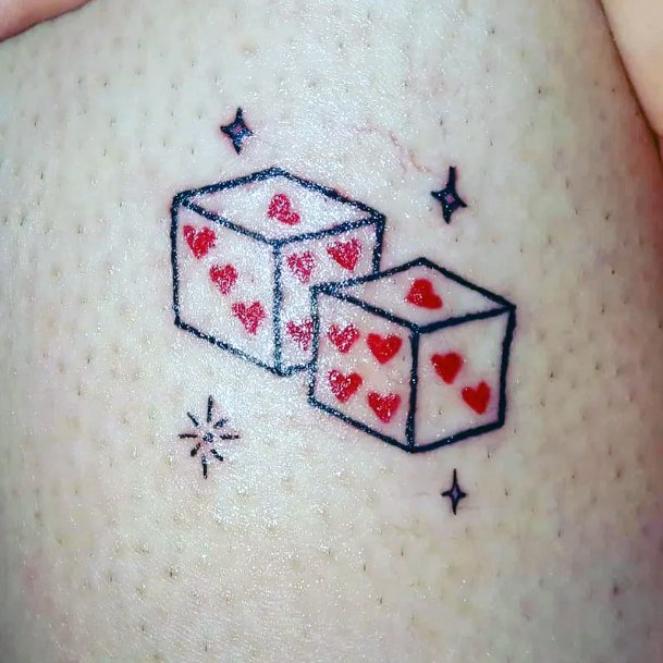 Simple Dice Tattoo For Women