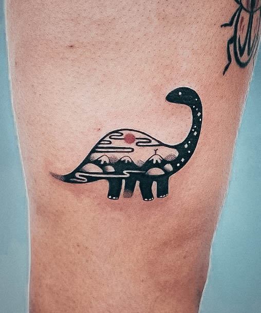 Simple Dinosaur Tattoo For Women