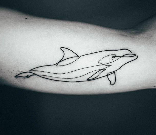 Simple Dolphin Tattoo For Women