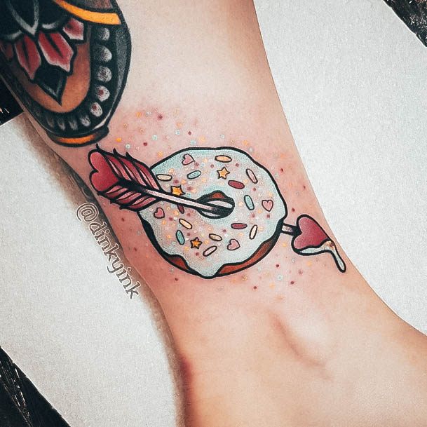 Simple Donut Tattoo For Women