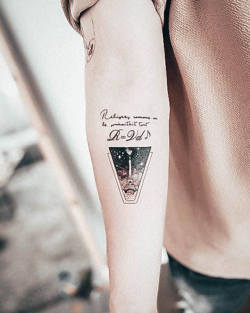 Simple Eiffel Tower Tattoo For Women