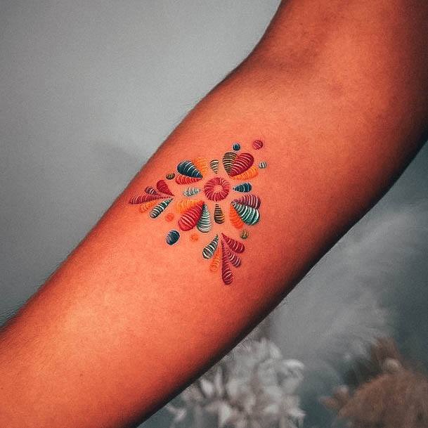 Simple Embroidery Tattoo For Women