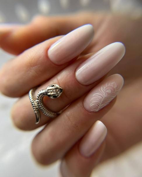 Simple Feather Nail For Women