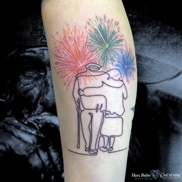 Simple Fireworks Tattoo For Women