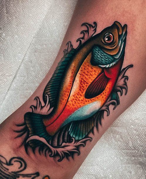 Simple Fishing Tattoo For Women