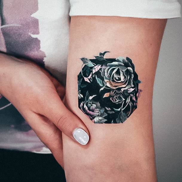 Simple Floral Tattoo For Women