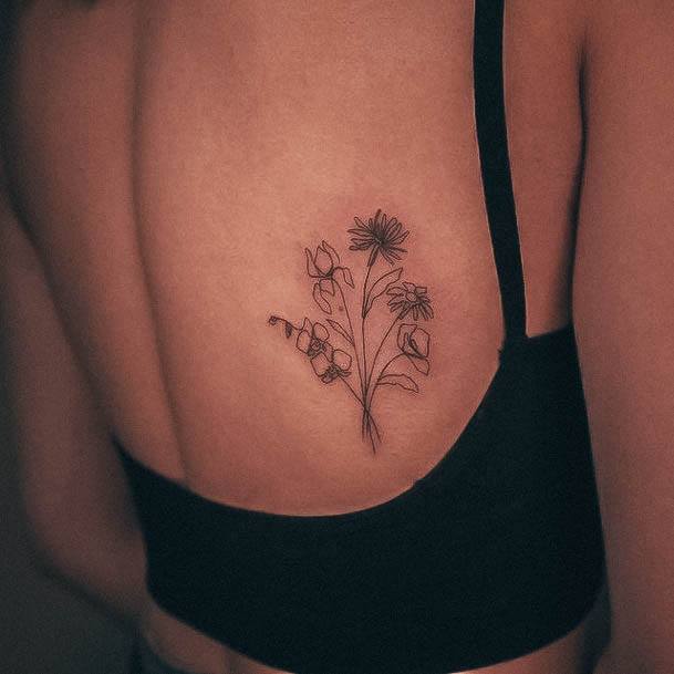 Simple Flower Girls Tattoo Ideas