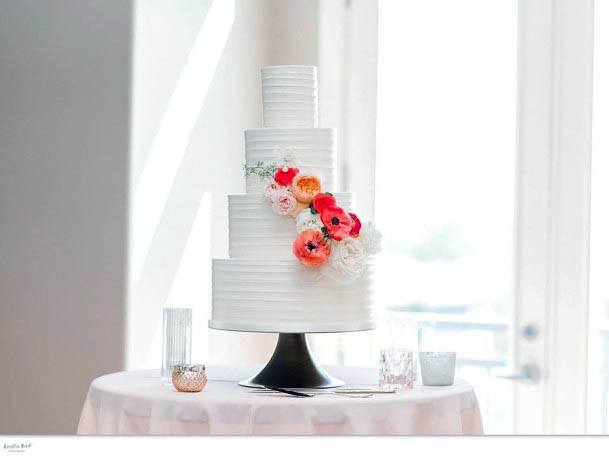 Simple Flowers Wedding Cake