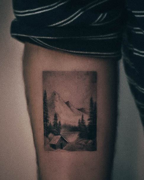 Simple Forest Tattoo For Women