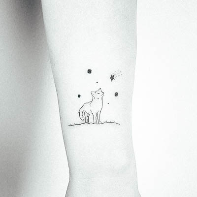 Simple Fox Tattoo For Women