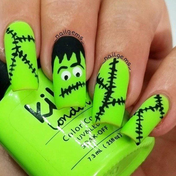 Simple Frankenstein Nail For Women