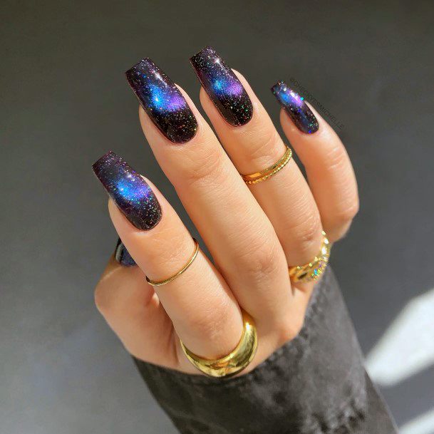 Simple Galaxy Nail For Women