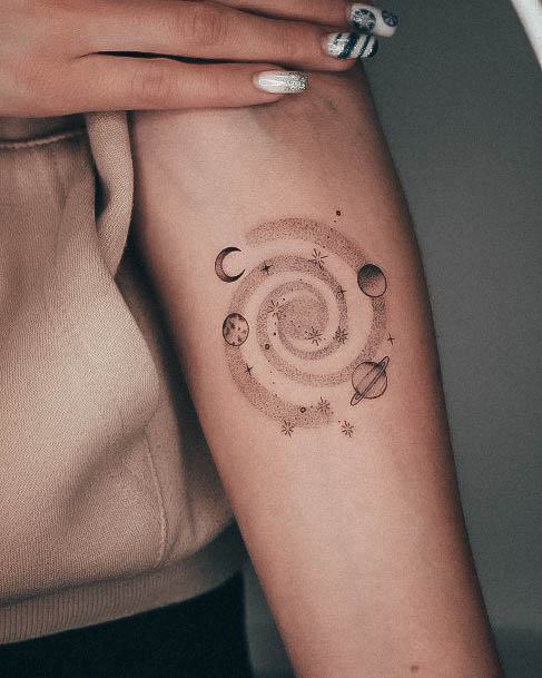 Simple Galaxy Tattoo For Women