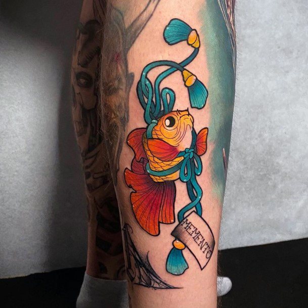 Simple Goldfish Tattoo For Women