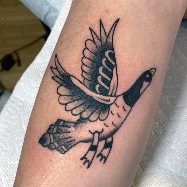Simple Goose Tattoo For Women